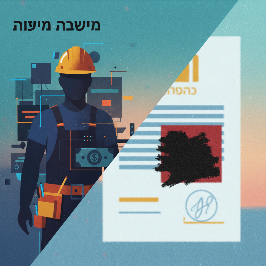 שיפוצניק שעובד בשחור ולא יכול להוציא מכתב מעורך דין
