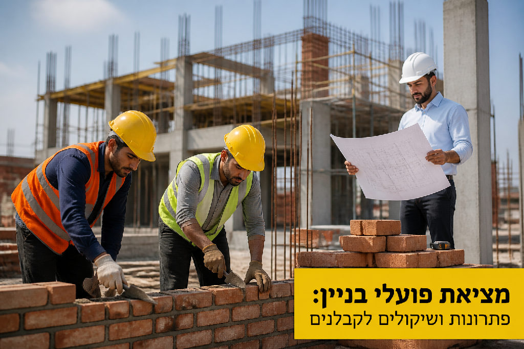 מציאת פועלי בניין: פתרונות ושיקולים לקבלנים