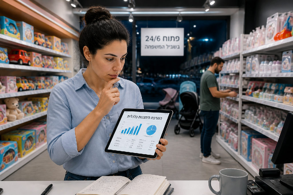 היתכנות כלכלית של חנות צעצועים ומוצרי תינוקות הפועלת 24 6