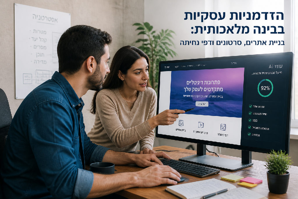 הזדמנויות עסקיות בבינה מלאכותית: בניית אתרים, סרטונים ודפי נחיתה