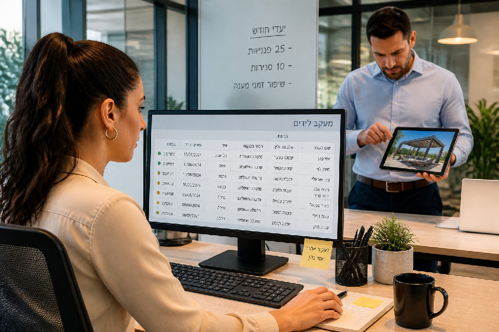 ייעול תהליך המכירה בעסקי פרגולות: תפקיד פקידת השיווק