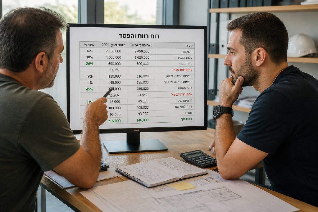 איך לקרוא דוח רווח והפסד בעסק שיפוצים ולזהות נורות אדומות